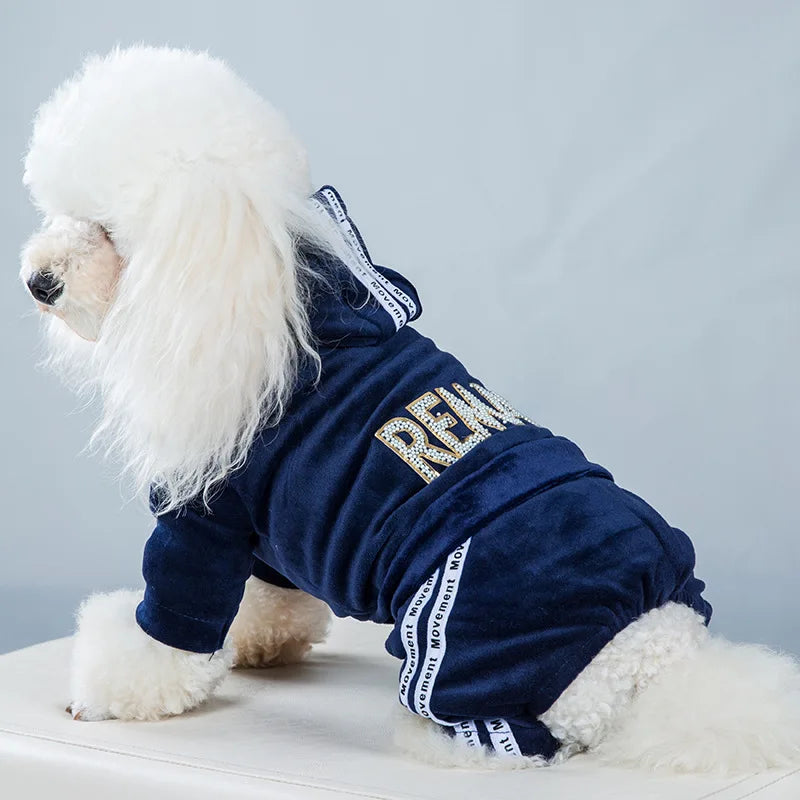 Four-Legged Fashion Letter Pet Dog Clothes for Dogs Coat Hoodie Sweatshirt Four Seasons One-Piece Jumpsuit Pet Dog Clothing