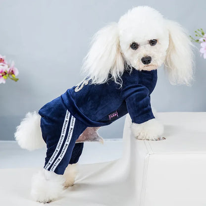 Four-Legged Fashion Letter Pet Dog Clothes for Dogs Coat Hoodie Sweatshirt Four Seasons One-Piece Jumpsuit Pet Dog Clothing